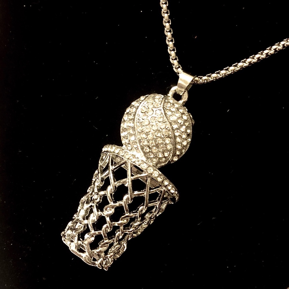 NEW Stainless Steel Basketball Necklace